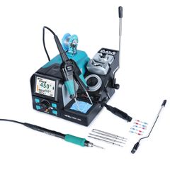 Двухканальная паяльная станция с паяльником 716D с жалом C210 и термопинцетом 716C с жалом C210 в комплекте  дополнительные жала, наклонный дисплей, цифровая калибровка температуры