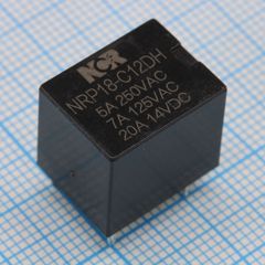 Реле силовое катушка 12В 20А одна контактная группа на переключение Схема 1С