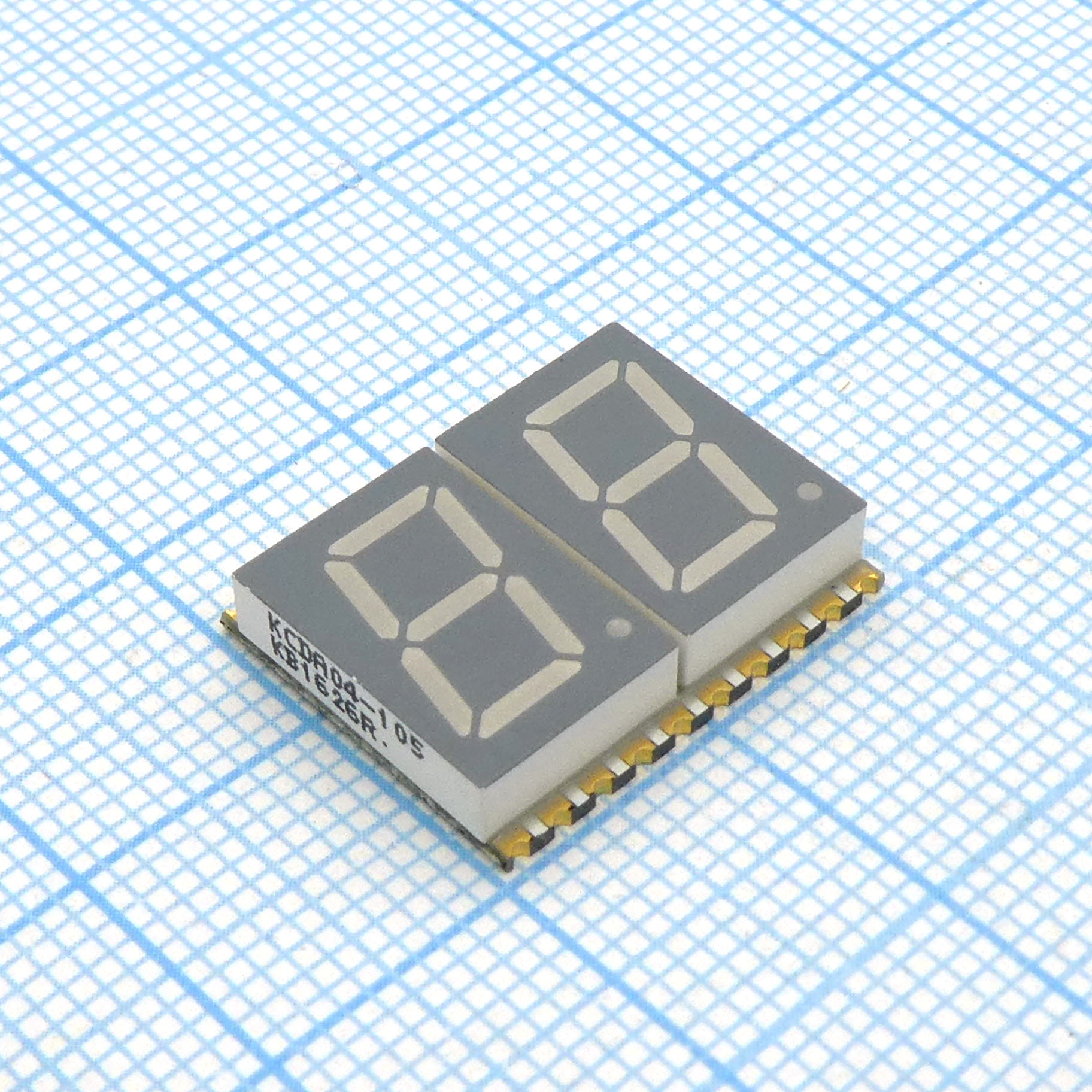 2-х разрядный сегментный индикатор smd 10,16мм/красный/630нм/21-54мкд/ОА