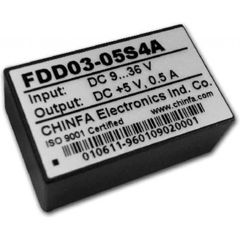 DC-DC, 2.5Вт, вход 9…36В, выход 5В/500мА, изоляция 1500В DC, remote on/off, корпус DIP24, 31.8х20.3х12.7мм, -40°С…+71°С