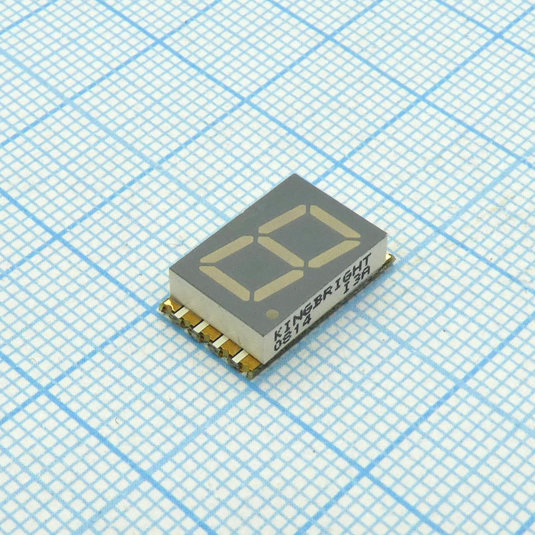 1 разрядный сегментный индикатор smd 10,16мм/красный/630нм/14-27мкд/ОА