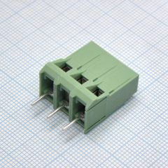 Винтовой клеммный блок c рельефной обоймой, 3 контакта. Серия DG635-6.35