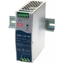 Преобразователь AC-DC на DIN-рейку  120Вт, выход 48В/2.5A (пиковый 3,75А), рег.вых=48...55В, вход 88…264VAC, 47…63Гц / 127…370VDC, изоляция 3000V AC, в кожухе : 40х125.2х114мм, -25…+70°С