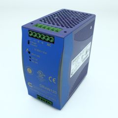 Преобразователь AC-DC на DIN-рейку  120Вт, выход 12В/10A (рег. 11.4...14.5В), вход 186…264V AC, 47…63Гц / 210…370VDC, PFC+паралл., изоляция 3000V AC, : 126х114х64мм, винтовые клеммы, -35…+71°С