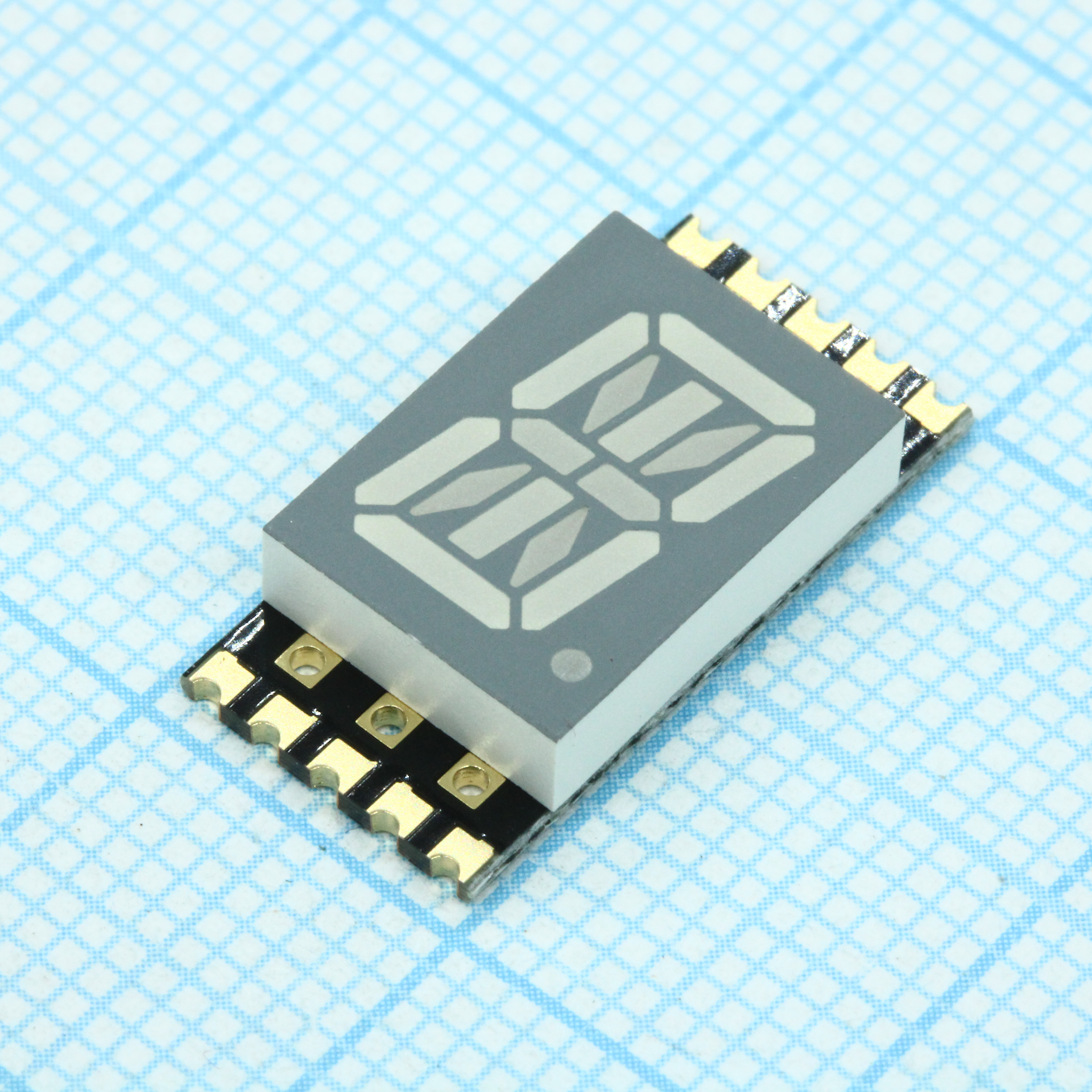 1 разрядный сегментный индикатор smd 10,16мм/красный/630нм/14-36мкд/ОА