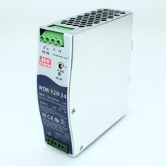 Преобразователь AC-DC на DIN-рейку  120Вт, выход 24В/0…5A, рег. вых=24…29В, вход 180…550V AC, 47…63Гц /254…780V DC, изоляция 3000В AC, в кожухе  40х125.2х113,5мм, -25…+70°С