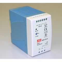 Преобразователь AC-DC на DIN-рейку  100Вт, выход 24В/4A, рег. вых 24…30В, вход 85…264V AC, 47…63Гц /120…370В DC, изоляция 3000В AC, в кожухе  55х90х100мм, -10…+60°С.