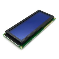 ЖКИ знакосинтезирующий 20 x 4, STN Синий Негативный/прозрачный светодиодная подсветка белая, размеры 146x62.5 мм, видимая область 123.5x43 мм, -20...70°C, контактные площадки сверху 18 выводов