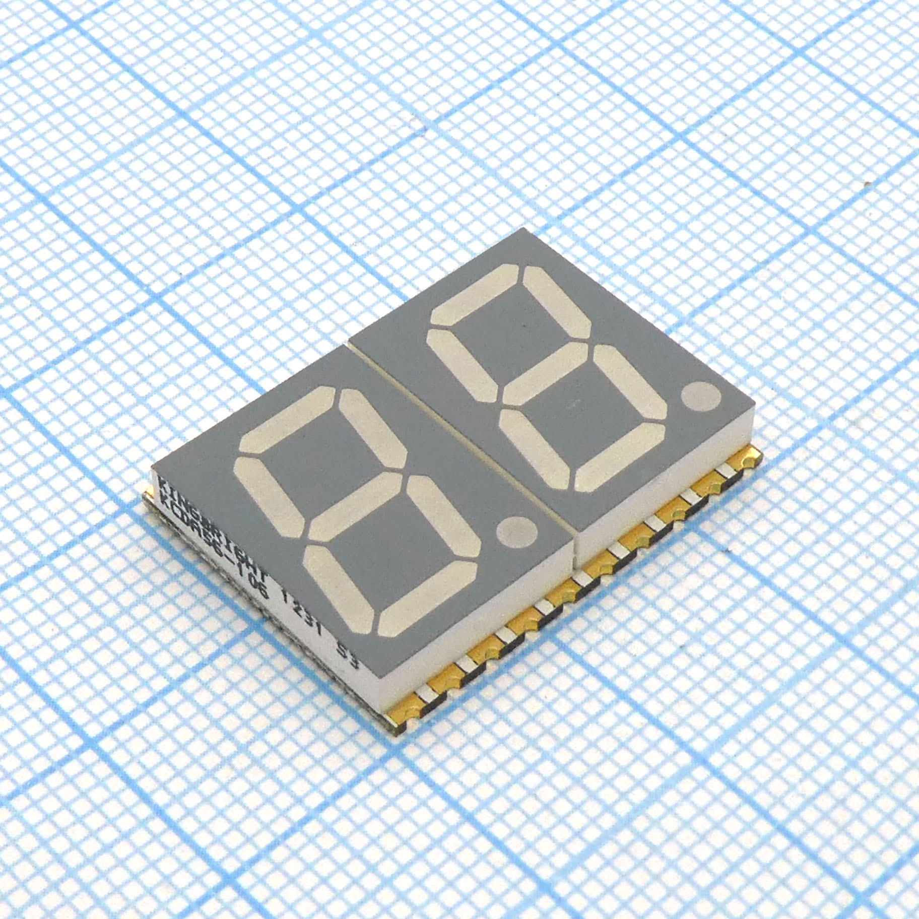 2-х разрядный сегментный индикатор smd 14,22мм/оранжевый/601нм/12-50мкд/ОА