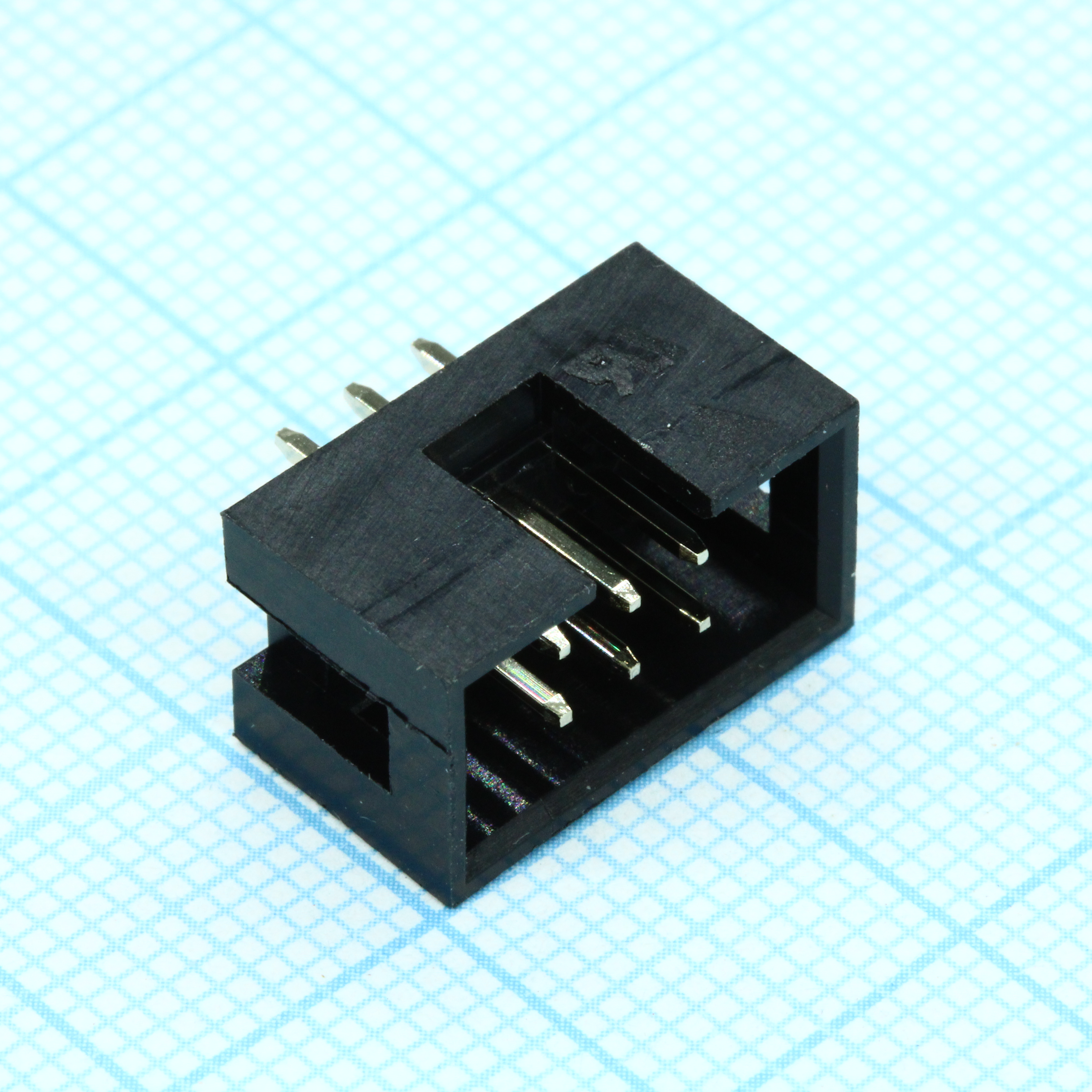 IDC разъем, вилка на плату прямая двухрядная 6pin(2x3)., шаг 2.54мм