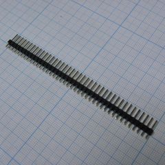 Соединитель штыревой, вилка на плату однорядная прямая 40pin(1x40), шаг 2.54мм