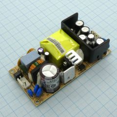 AC-DC, 65Вт, вход 85…264V AC, 47…63Гц /120…370В DC, выход 12В/5.42A, рег. вых 10.8…13.5В, изоляция 3000В AC, открытая плата 101.6х50.8х29мм, -30…+70°С
