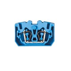 Проходная клемма, MINI, верхний подвод кабеля, 4 точки подключения, тип фиксации провода: пружинный, номинальное сечение: 2,5 мм кв., 24A, 800V, ширина: 10 мм, цвет: синий, тип монтажа: монтажный фланец