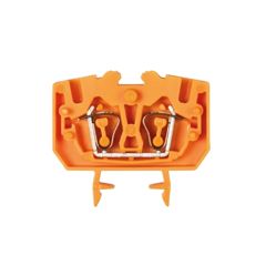 Проходная клемма, MINI, верхний подвод кабеля, 2 точки подключения, тип фиксации провода: пружинный, номинальное сечение: 2,5 мм кв., 24A, 800V, ширина: 5 мм,цвет: оранжевый, тип монтажа: DIN15