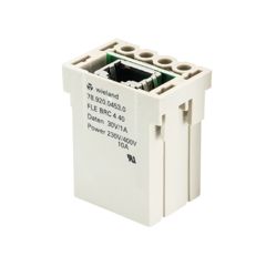 Розеточная контактная вставка, обжимная фиксация, RJ45+4 контакта, типоразмер FLEX, 400/30V, 10/1A, (обжимные контакты поставляются отдельно)
