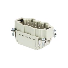 Вилочная контактная вставка, Push-in фиксация, 10 полюсов + PE, типоразмер 10B, 500V, 16A, сечение обслуживаемых проводников 0,14-2,5 мм кв, тип покрытия контактов: серебро,