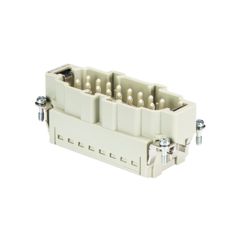 Вилочная контактная вставка, Push-in фиксация, 16 полюсов + PE, типоразмер 16B, 500V, 16A, сечение обслуживаемых проводников 0,14-2,5 мм кв, тип покрытия контактов: серебро,