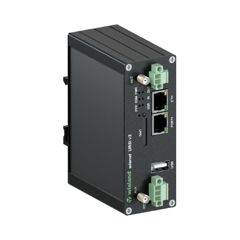 Маршрутизатор GSM / GPRS / HSPA +, серии WieNet, интерфейсы: USB, DI, DO, 1x SIM, 1 порт RJ45 скорость передачи 10/100 MBit/s, антенные разъемы: ANT, DIV (2x SMA), номинальное напряжение: 10-30 VDC, монтаж: на DIN рейку, материал корпуса: алюминий
