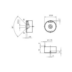 Магнит для выключателей SMA 03xx, круглая форма, серия SAFETY