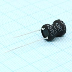 Индуктивность проволочная, радиальная, на ферритовом сердечнике 3.3uH 20% 7.96MHz 20Q-Factor Ferrite 3.6A 27mOhm DCR RDL Bag