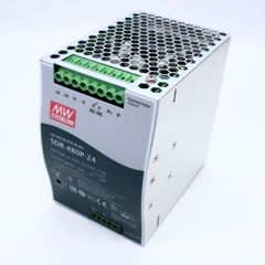 Преобразователь AC-DC на DIN-рейку  480Вт, выход 24В/0...20A, рег.вых=24...28В, вход 90…264VAC, 47…63Гц / 127…370VDC, изоляция 3000V AC, в кожухе : 85.5х125.2х128.5мм, -25…+70°С, возможность параллельного подключения