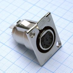 Аудио разъём XLR - розетка приборная, 7 контактов, цвет - серебристый