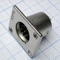 Аудио разъём XLR - вилка приборная, 7 контактов, цвет - серебристый