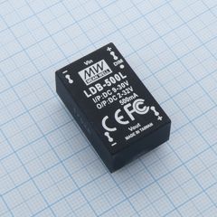DC/DC LED повышающий/понижающий, вход 9…30В, выход 2…32В/0.5А, КПД до 91%, вход On/Off/DIMM, 31.8x20.3x12.2мм, DIP, -40…60°C, пластик