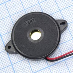 Пьезоизлучатель 75db/12v/3.5mA d=30  1.3kHz гибкие выводы