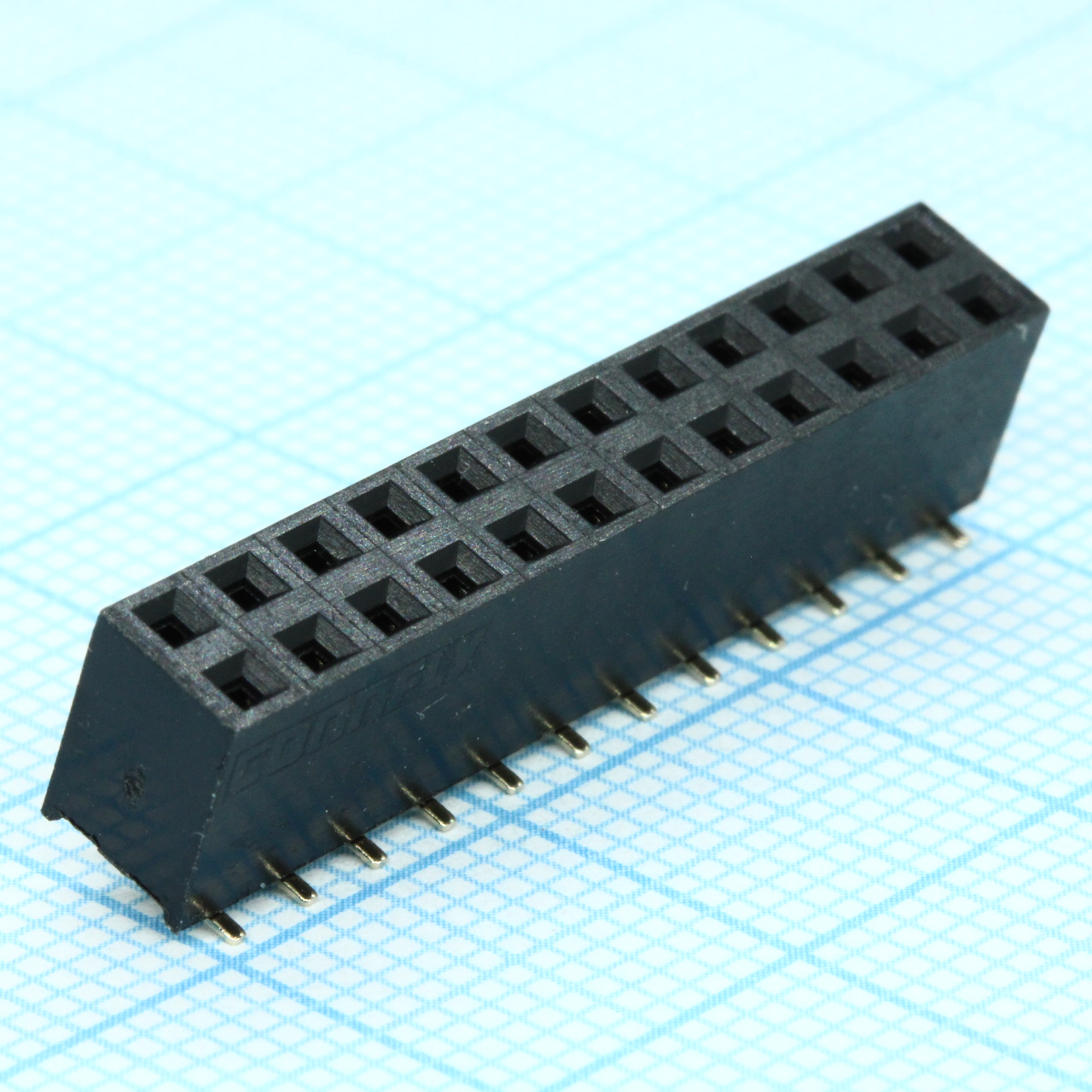 Гнездо на плату SMD 2x12 конт., шаг 2.54мм, высота 7.4мм, позолоч.