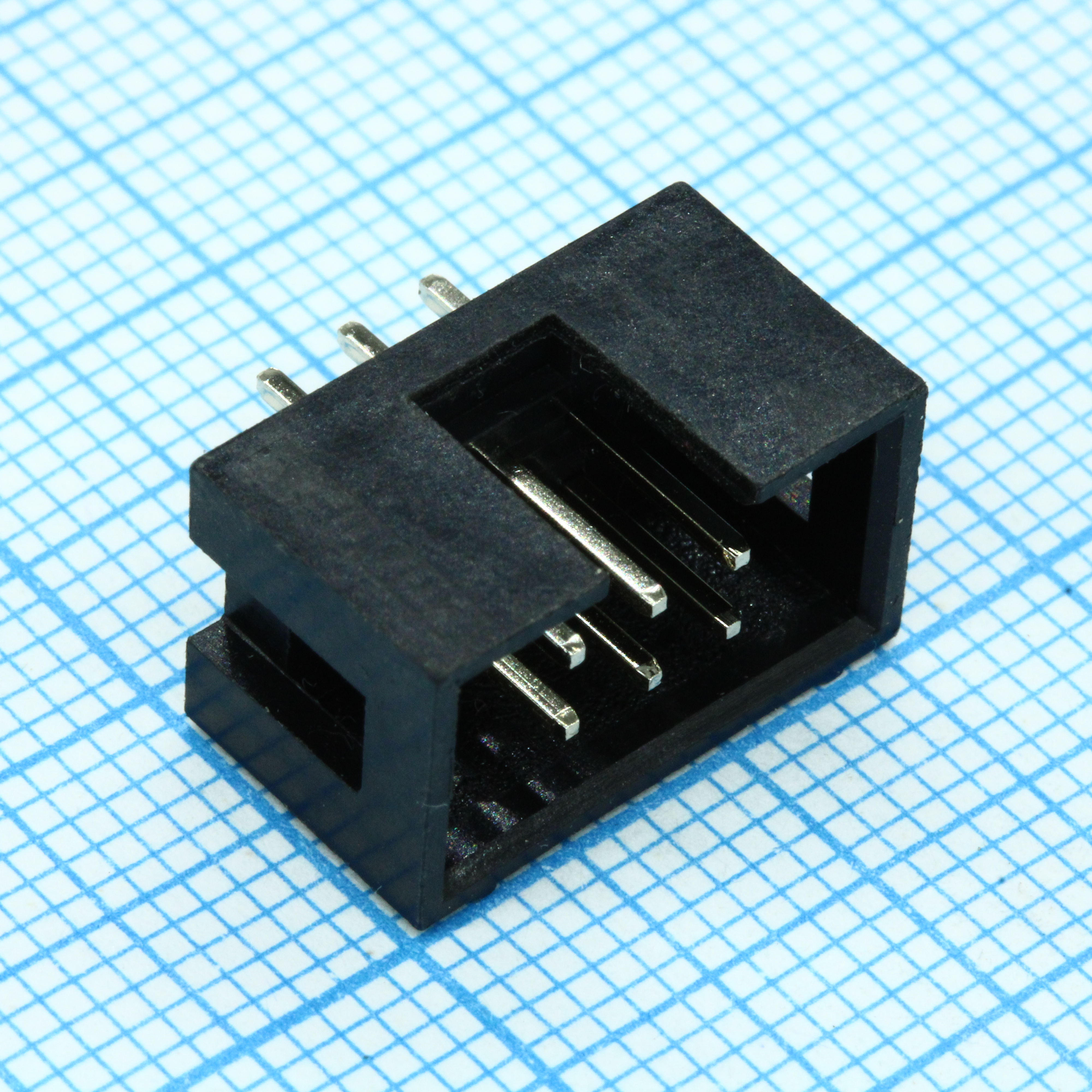 IDC разъем, вилка на плату прямая двухрядная 6pin(2x3)., шаг 2.54мм