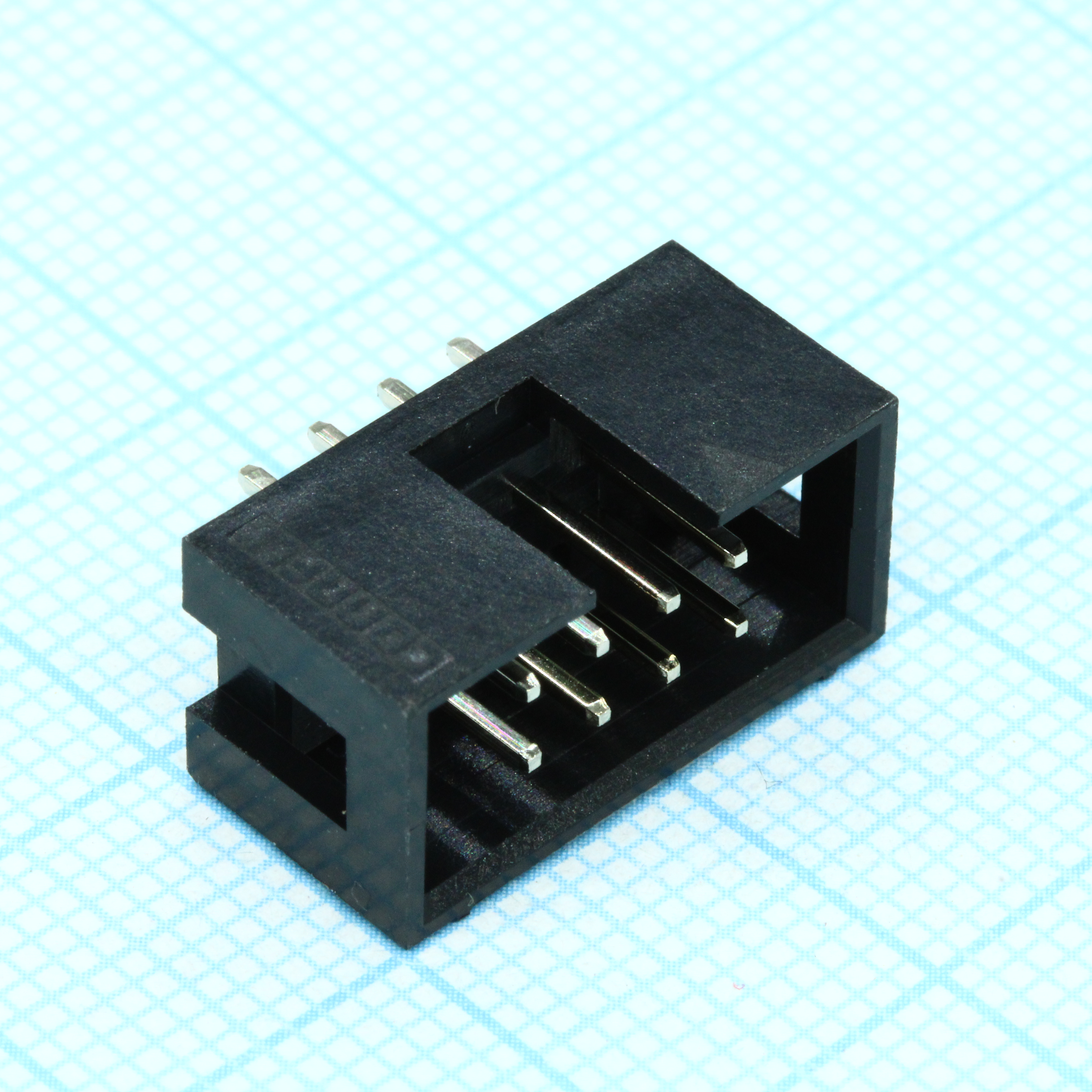IDC разъем, вилка на плату прямая двухрядная 8pin(2x4)., шаг 2.54мм