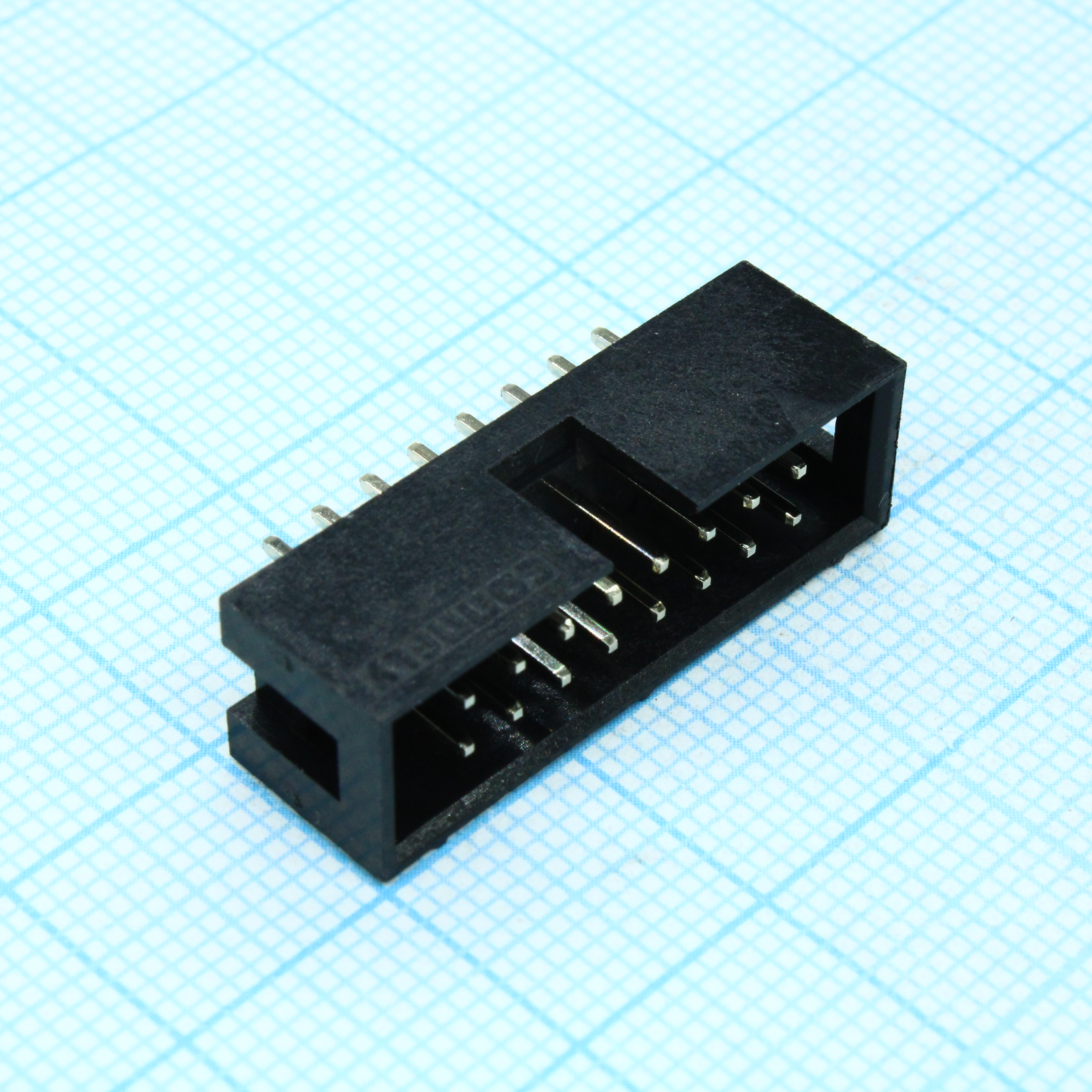 IDC разъем, вилка на плату прямая двухрядная 16pin(2x8)., шаг 2.54мм