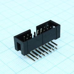 IDC разъем, вилка на плату угловая двухрядная 16pin(2x8)., шаг 2.54мм