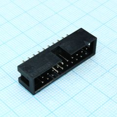 IDC разъем, вилка на плату прямая двухрядная 20pin(2x10)., шаг 2.54мм
