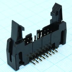Вилка на плату, угловой монтаж 16pin(2х8), шаг 2.54мм