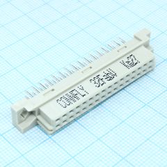 Разъем (розетка) DIN 41612 тип B 32pin (2х16), шаг 2.54мм двухрядный прямой (ряд АB)