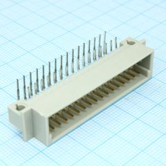 Разъем (вилка)  DIN 41612 тип R 48pin (3х16), шаг 2.54мм трехрядный угловой (ряд АC)