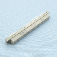 Разъем (розетка)  DIN 41612 тип R 96pin (3х32), шаг 2.54мм трехрядный прямой (ряд АC)