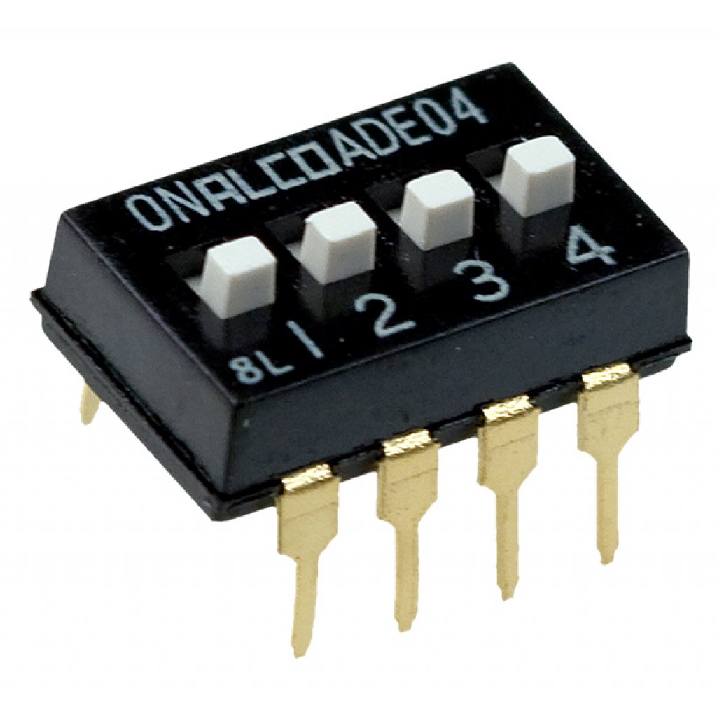 Переключатель DIP 4 позиции 24В 0,1А, 2.54mm