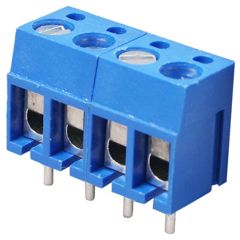 Винтовой клеммный блок с защитой провода, 4 контакта. Серия DG300-5.0