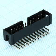 IDC разъем, вилка на плату угловая двухрядная 24pin(2x12)., шаг 2.54мм