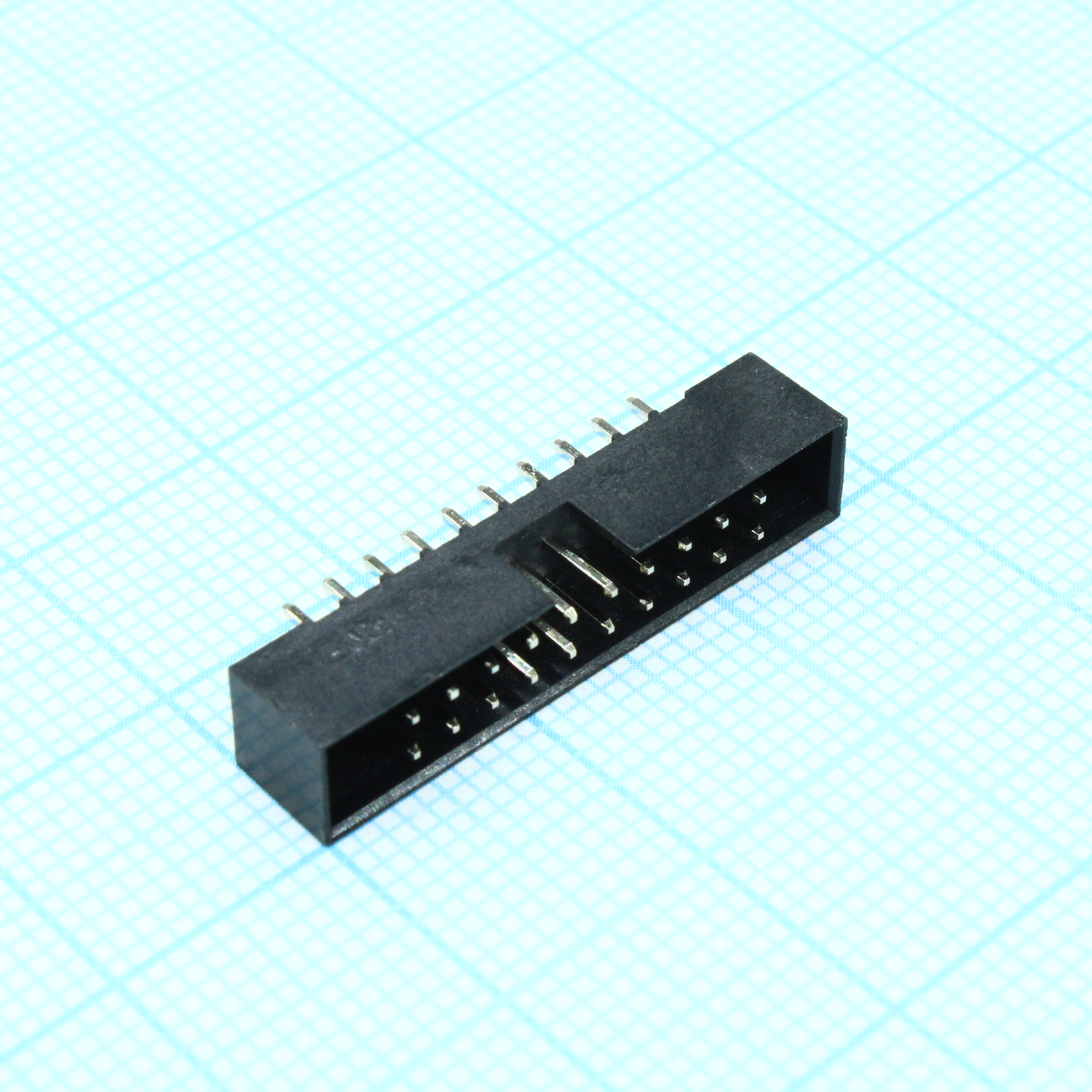 IDC2 разъем, вилка на плату прямая двухрядная 20pin(2x10)., шаг 2.00мм