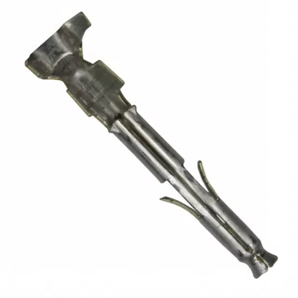 Контакт разъема Mini-Universal MATE-N-LOK; Тип: Контакт розетки; Ток: 7 А; Напряжение: 600 В; Монтаж: Обжим; Провод AWG: 16