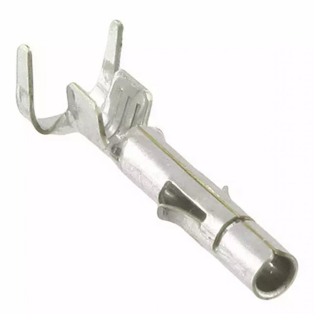 Контакт-гнездо Mini-Universal MATE-N-LOK; Ток: 10 А; Напряжение: 600 В; Монтаж: Обжим; Провод AWG: 1