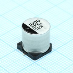 конденсатор электролитический низкоимпедансный 1000мкФ 10В 20% Low ESR 850мА SMD 10x10.2мм 2000часов