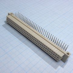 Разъем (розетка)  DIN 41612 тип C 96pin (3х32), шаг 2.54мм трехрядный угловой (ряд АС)