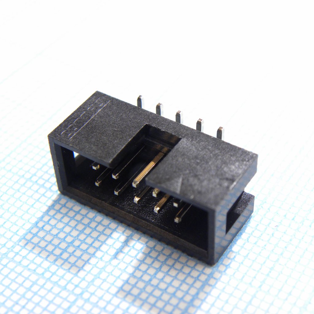 IDC разъем, вилка на плату, SMD монтаж 10pin(2x5), шаг 2.54