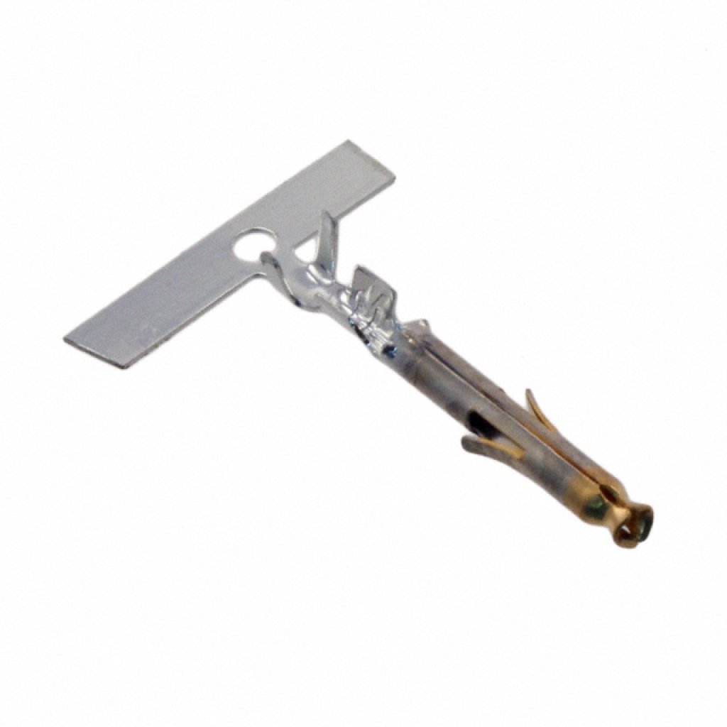 Контакт разъема Mini-Universal MATE-N-LOK; Тип: Контакт розетки; Ток: 11.2 А; Напряжение: 600 В; Монтаж: Обжим; Провод AWG: