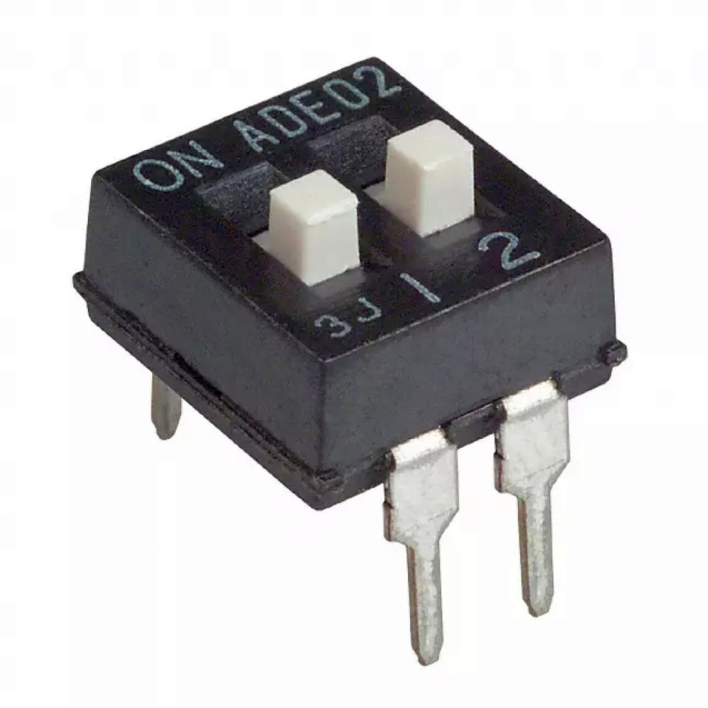 Переключатель DIP 2 группы 0.1А 24В шаг 2.54mm